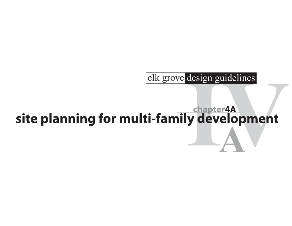 Site Planning for Multi-Family Development IVA Site Planning for Multi-Family Developmentchapterfoura