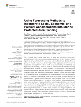 Using Forecasting Methods to Incorporate Social, Economic, and Political Considerations Into Marine Protected Area Planning
