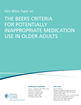 The Beers Criteria for Potentially Inappropriate Medication Use in Older Adults: Results of a US Consensus Panel of Experts