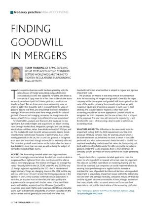 Finding Goodwill in Mergers