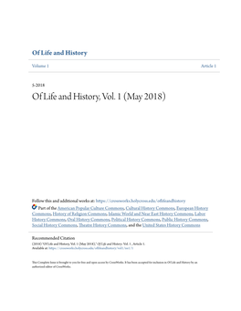 Of Life and History, Vol. 1 (May 2018)