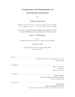 Computation and Psychophysics of Sensorimotor Integration