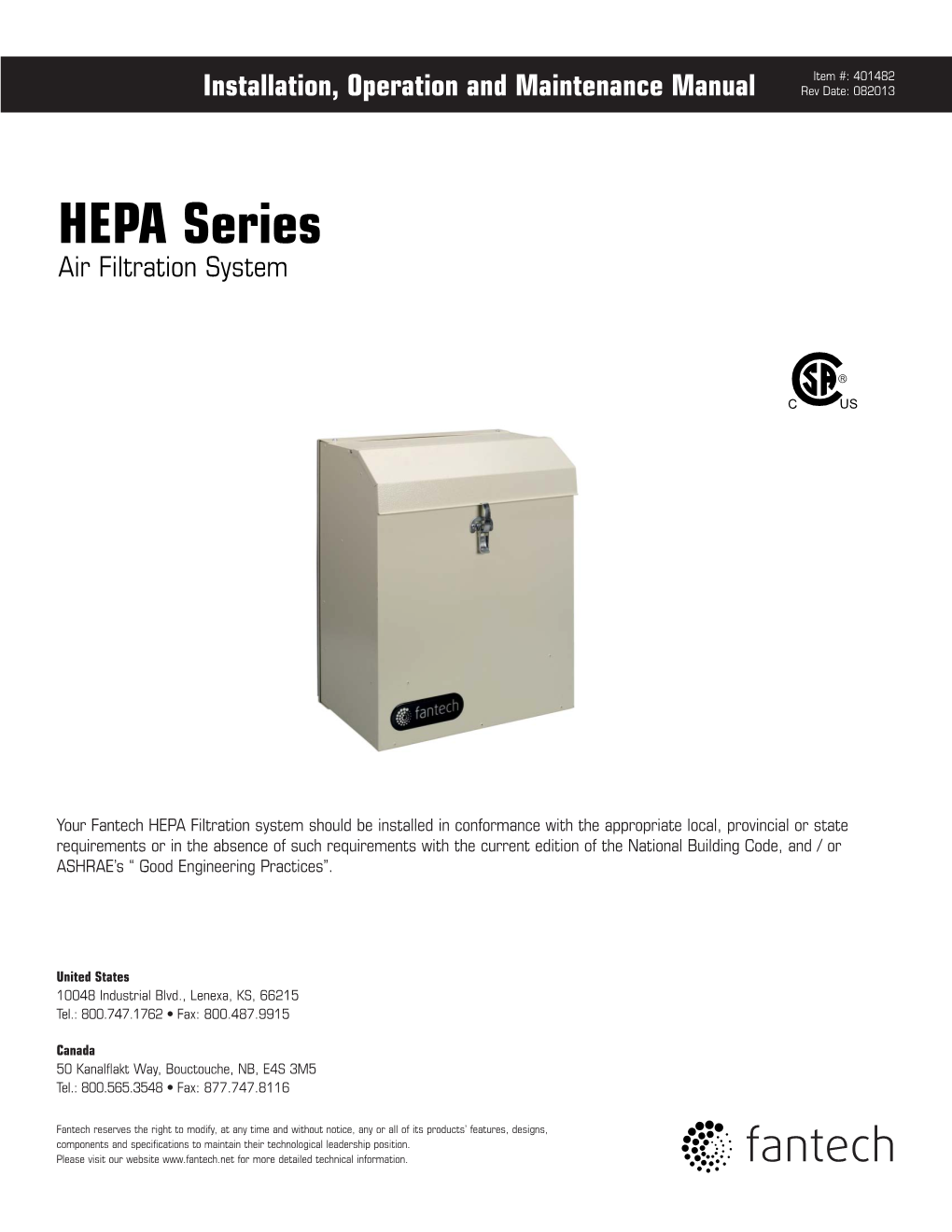 HEPA Series Air Filtration System