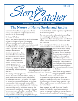 The Nature of Native Stories and Sandoz