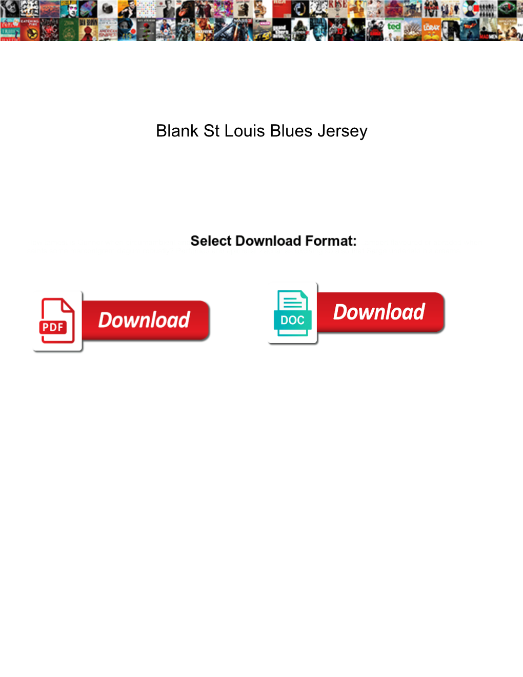 Blank St Louis Blues Jersey