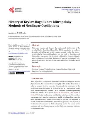 History of Krylov-Bogoliubov-Mitropolsky Methods of Nonlinear Oscillations