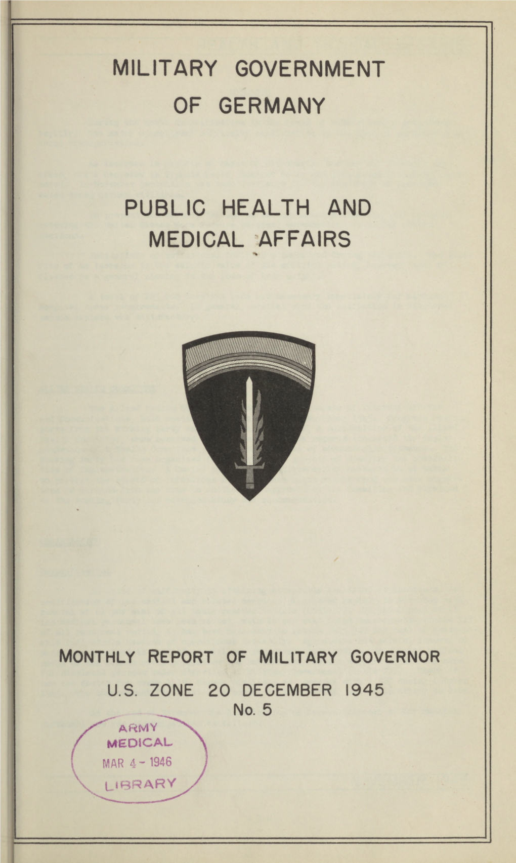 Public Health and Medical Affairs