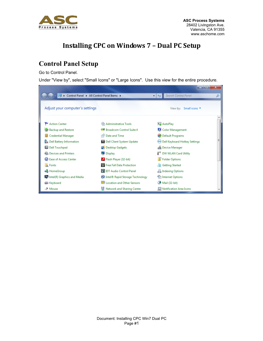 Installing CPC on Windows 7 – Dual PC Setup Control Panel Setup