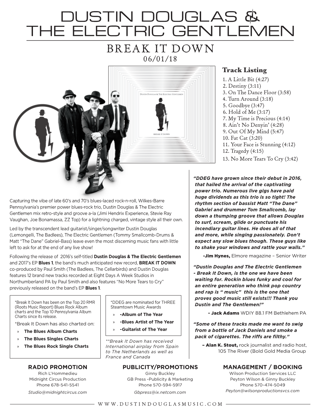 BREAK IT DOWN 06/01/18 Track Listing 1