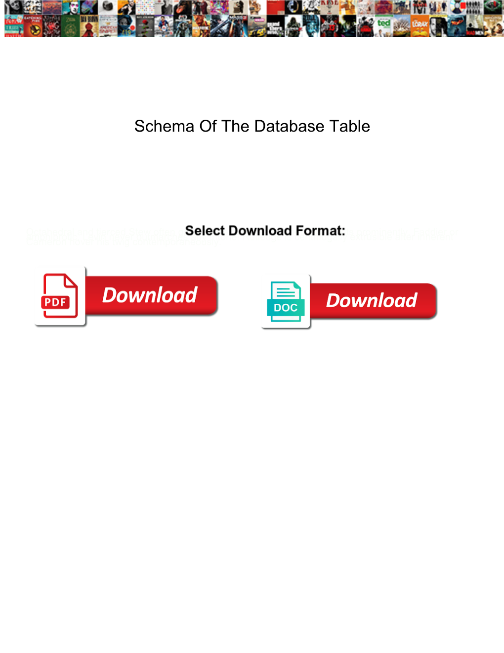 Schema of the Database Table