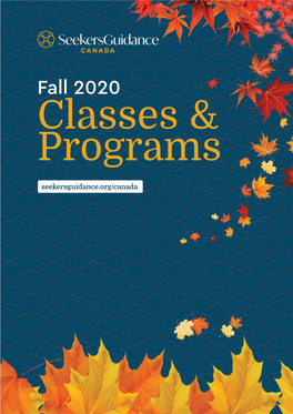 Fall 2020 Classes & Programs