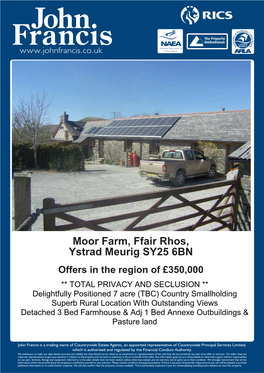 Moor Farm, Ffair Rhos, Ystrad Meurig SY25
