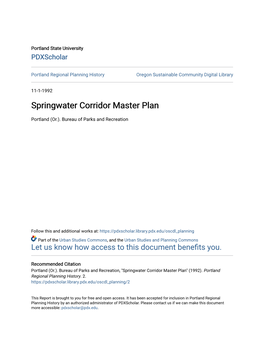 Springwater Corridor Master Plan