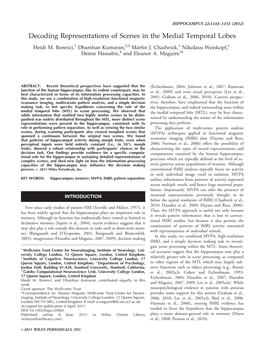 Decoding Representations of Scenes in the Medial Temporal Lobes