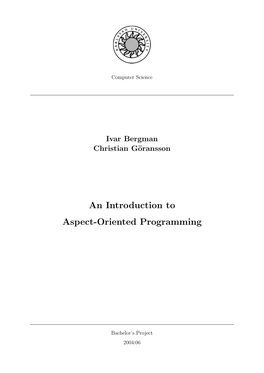 An Introduction to Aspect-Oriented Programming