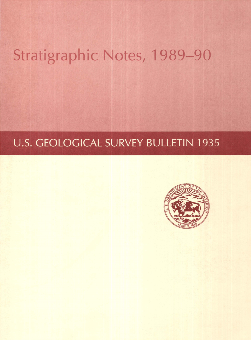 Stratigraphic T\ Otes, 1989-90 AVAILABILITY of BOOKS and MAPS of the U.S