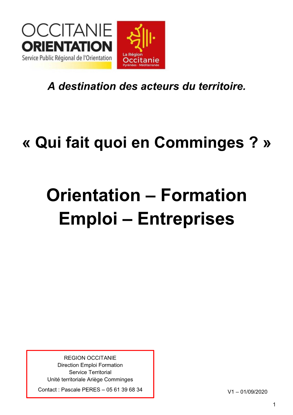 Orientation – Formation Emploi – Entreprises