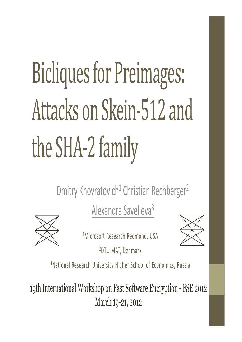 Bicliques for Preimages: Attacks on Skein-512 and the SHA-2 Family