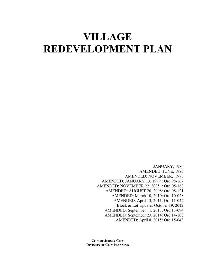 Village Redevelopment Plan