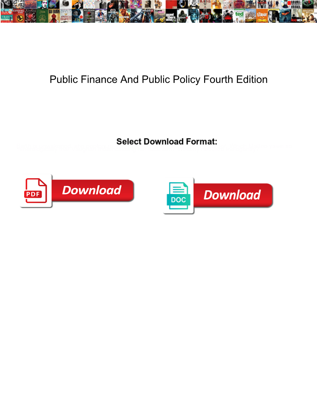 Public Finance and Public Policy Fourth Edition