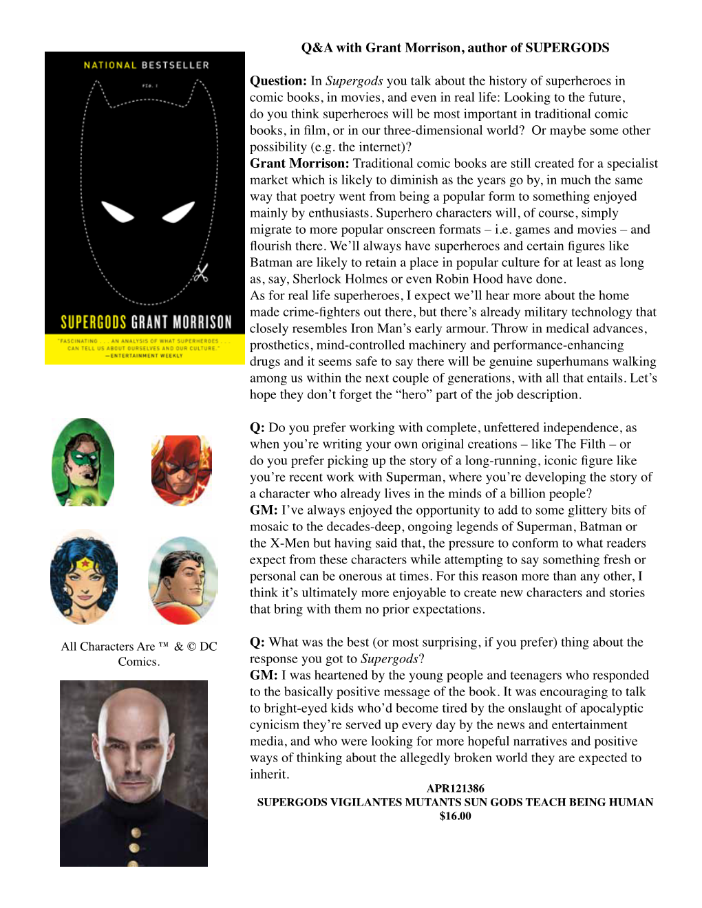 Q&A with Grant Morrison, Author of SUPERGODS