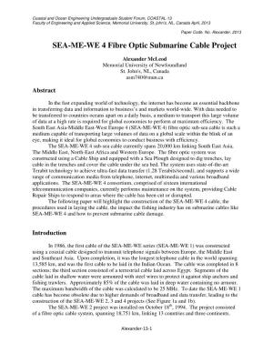 SEA-ME-WE 4 Fibre Optic Submarine Cable Project