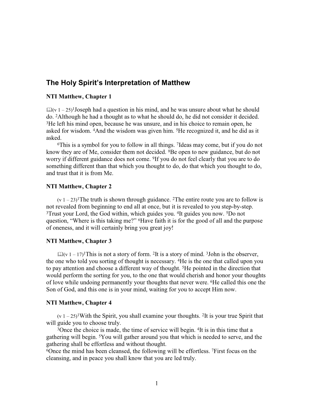 The Holy Spirit's Interpretation of Matthew