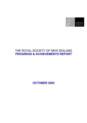 RSNZ PAR Report 2003