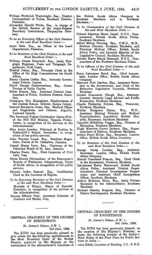 Supplement to the London Gazette, 3 Jqne, 1924. 4419