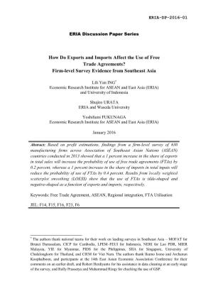 How Do Exports and Imports Affect the Use of Free Trade Agreements? Firm-Level Survey Evidence from Southeast Asia