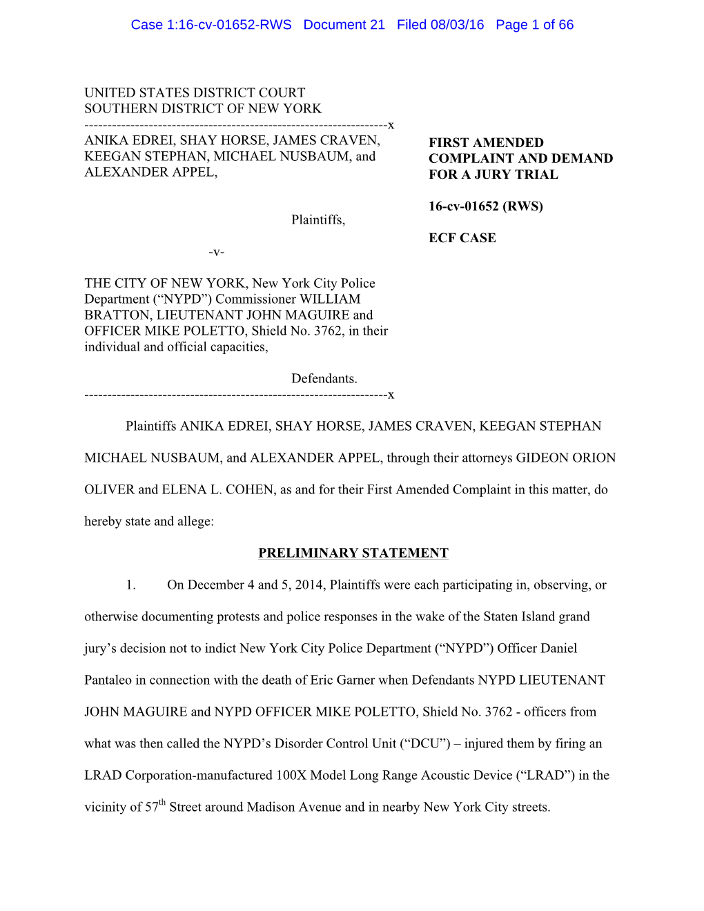 2016-8-1 LRAD Amended Complaint.ELC