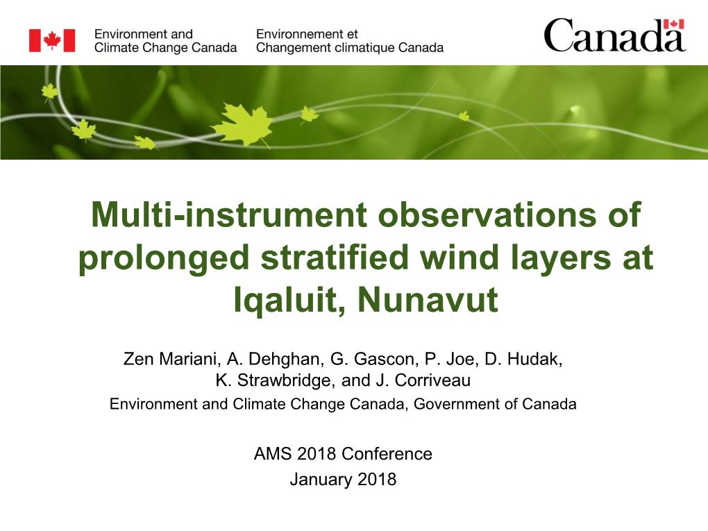 Multi-Instrument Observations of Prolonged Stratified Wind Layers at Iqaluit, Nunavut