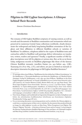 Pilgrims in Old Uyghur Inscriptions Full Article Language: En Indien Anders: Engelse Articletitle: 0