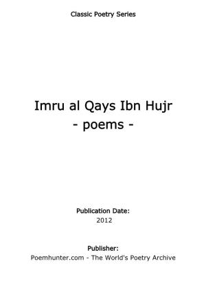 Imru Al Qays Ibn Hujr - Poems