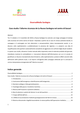 L'allarme Sicurezza De La Nuova Sardegna Nel Centro Di Sassari