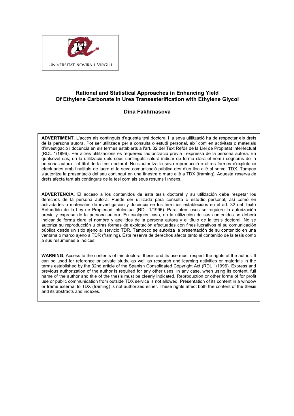 Rational and Statistical Approaches in Enhancing Yield of Ethylene Carbonate in Urea Transesterification with Ethylene Glycol