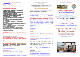 Krishna University Lands for Sustainable Development National Advisory Committee REGISTRATION FORM