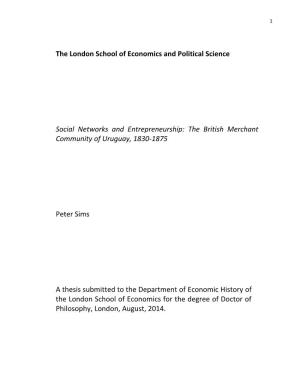 The London School of Economics and Political Science Social Networks
