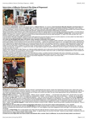Intervista a Gilberto Petrucci:The King of Paparazzi - IMORE 13/04/16, 19:16