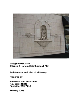 Village of Oak Park Chicago & Harlem Neighborhood Plan Architectural