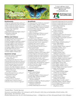 Checklist Butterfly