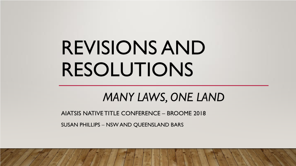 Native Title Developments