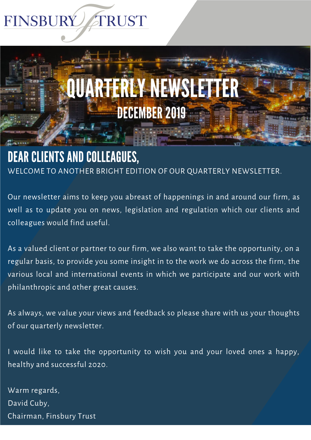 Quarterly Newsletter December 2019