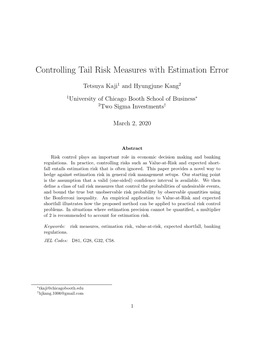Controlling Tail Risk Measures with Estimation Error