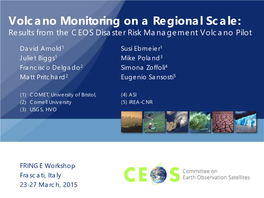 Volcano Monitoring on a Regional Scale: Results from the CEOS Disaster Risk Management Volcano Pilot