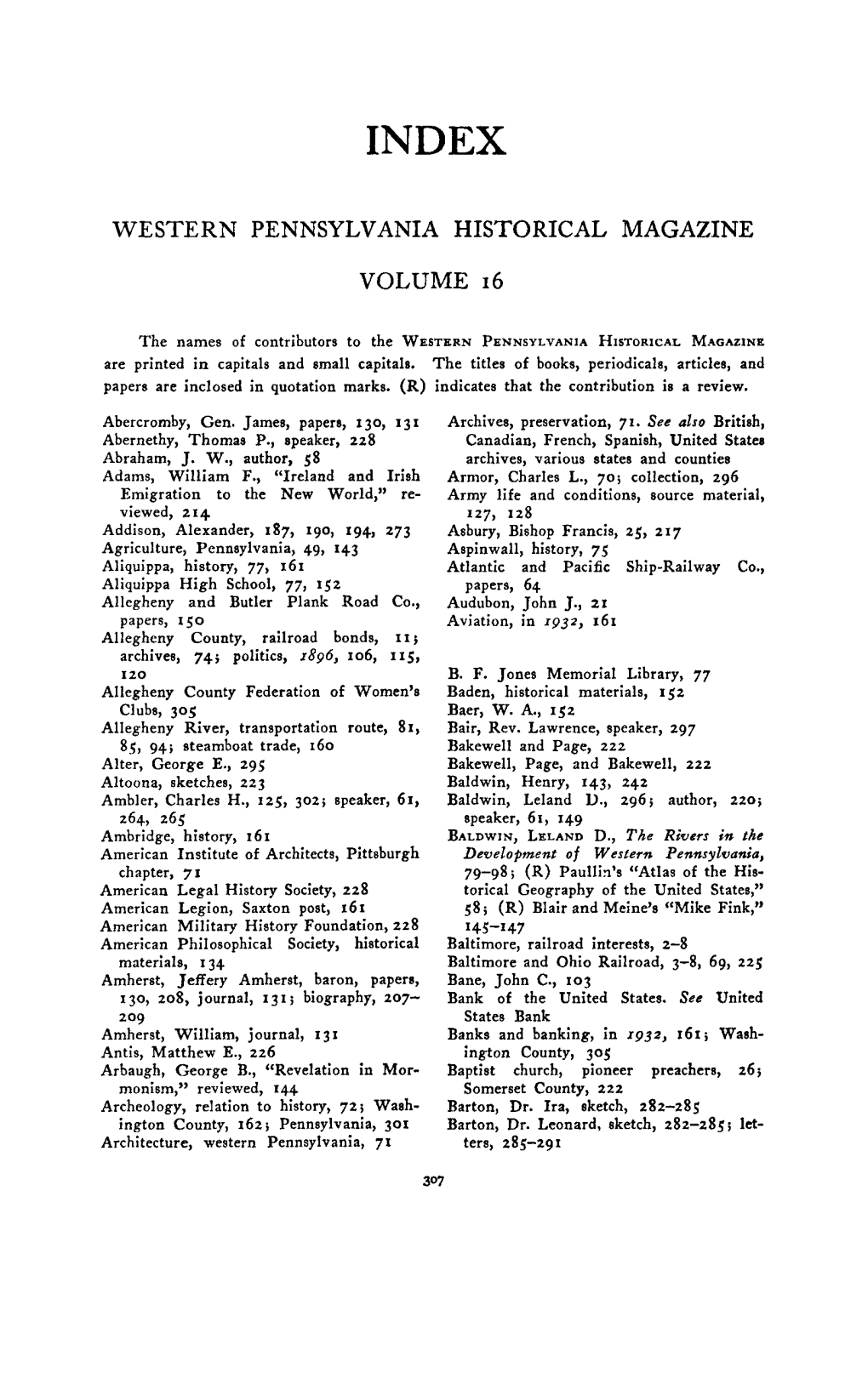 Western Pennsylvania Historical Magazine Volume