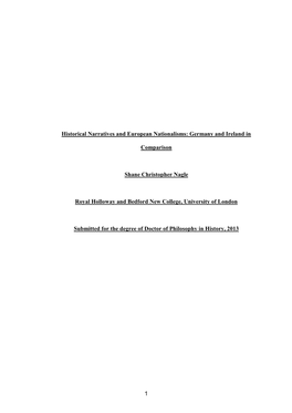 Historical Narratives and European Nationalisms: Germany and Ireland In
