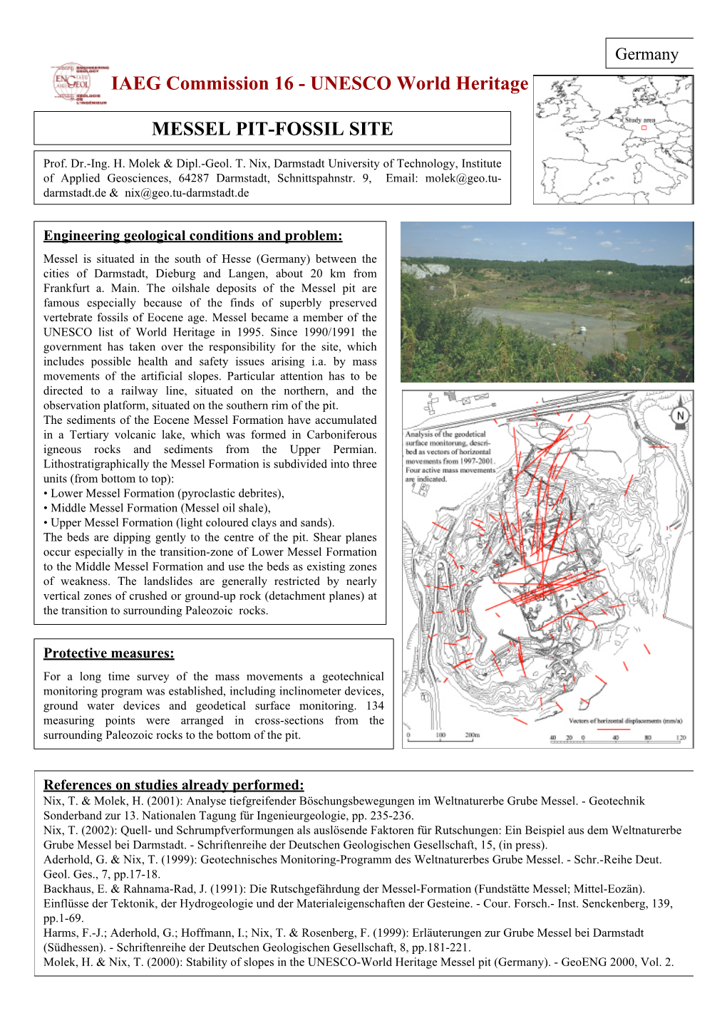 MESSEL PIT-FOSSIL SITE IAEG Commission 16