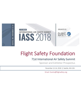 71St International Air Safety Summit Sponsor and Exhibitor Prospectus