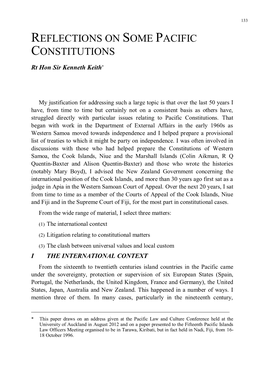 Reflections on Some Pacific Constitutions